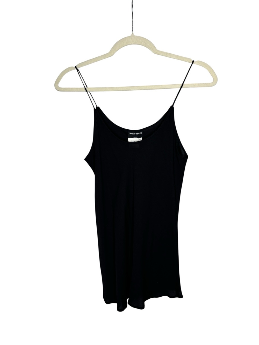 Vintage Giorgio Armani 100% Silk Chiffon Camisole Size 42 Black